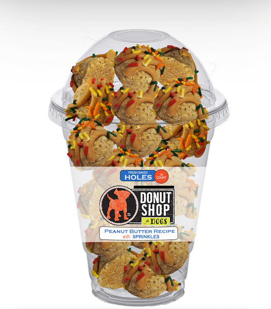 Donut Holes For Dogs, Peanut Butter with Sprinkles, 15ct